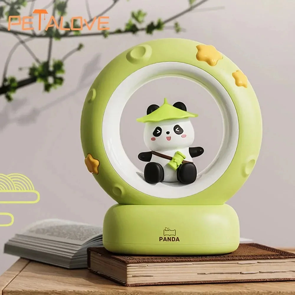 Cute Moon Rabbit LED Night Light USB Rechargeable Touch Sensor Lamp - Panda