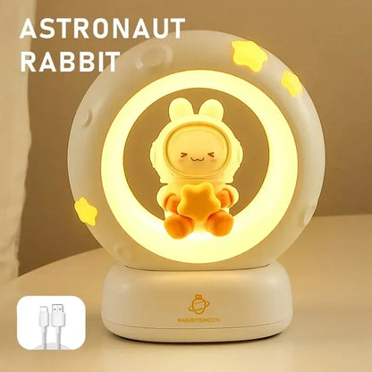 Cute Moon Rabbit LED Night Light USB Rechargeable Touch Sensor Lamp - Rabbit