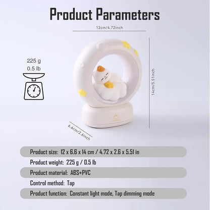 Cute Moon Rabbit LED Night Light USB Rechargeable Touch Sensor Lamp - RGB Cat