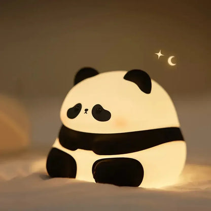 Cute Panda Silicone LED Night Light Touch Sensor Dimmable Nursery Lamp - Sitting Panda 1
