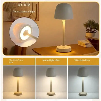 Table lamp with different light effects on a desk setting