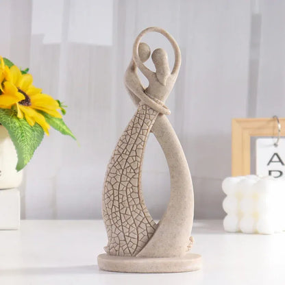 Decorative ceramic sculpture on a white surface with a blurred background