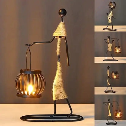 Decorative lamp with a unique design on a plain background