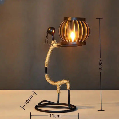 Decorative lamp with measurements on a plain background