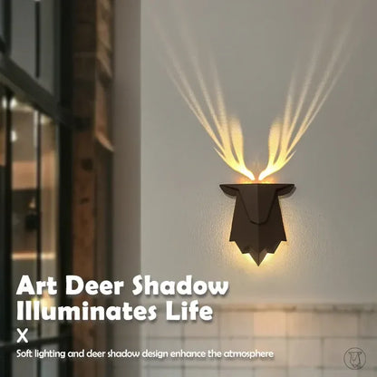 Deer Shadow LED Wall Night Light – Rechargeable 3-Level Dimmable Bedside Lamp - 