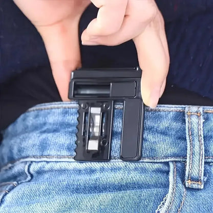 Detachable Pants Waist Adjustment Buckle Universal Folding Waist Shrink Clip - Black