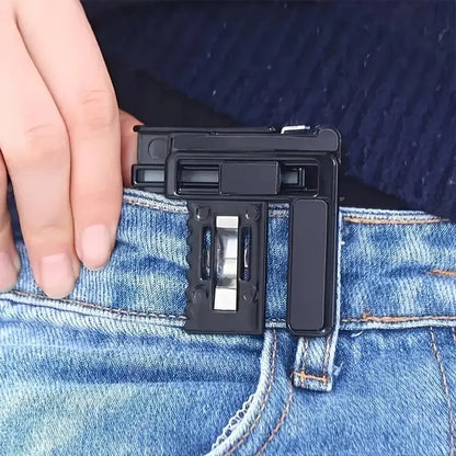 Detachable Pants Waist Adjustment Buckle Universal Folding Waist Shrink Clip - Black