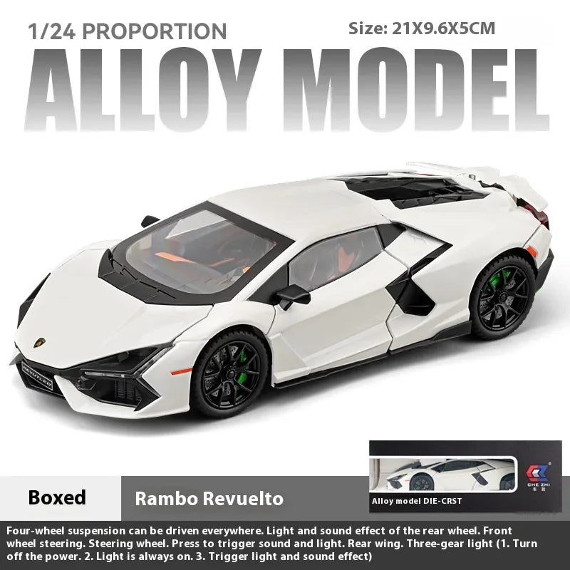 1:24 Rambo Revuelto Die-Cast Model Car Alloy Four-Door Sports Car Toy - Ninjanew