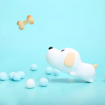 Dimmable Puppy Silicone Night Light Touch Control & Timer Rechargeable Lamp - 
