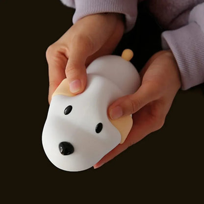 Dimmable Puppy Silicone Night Light Touch Control & Timer Rechargeable Lamp - 