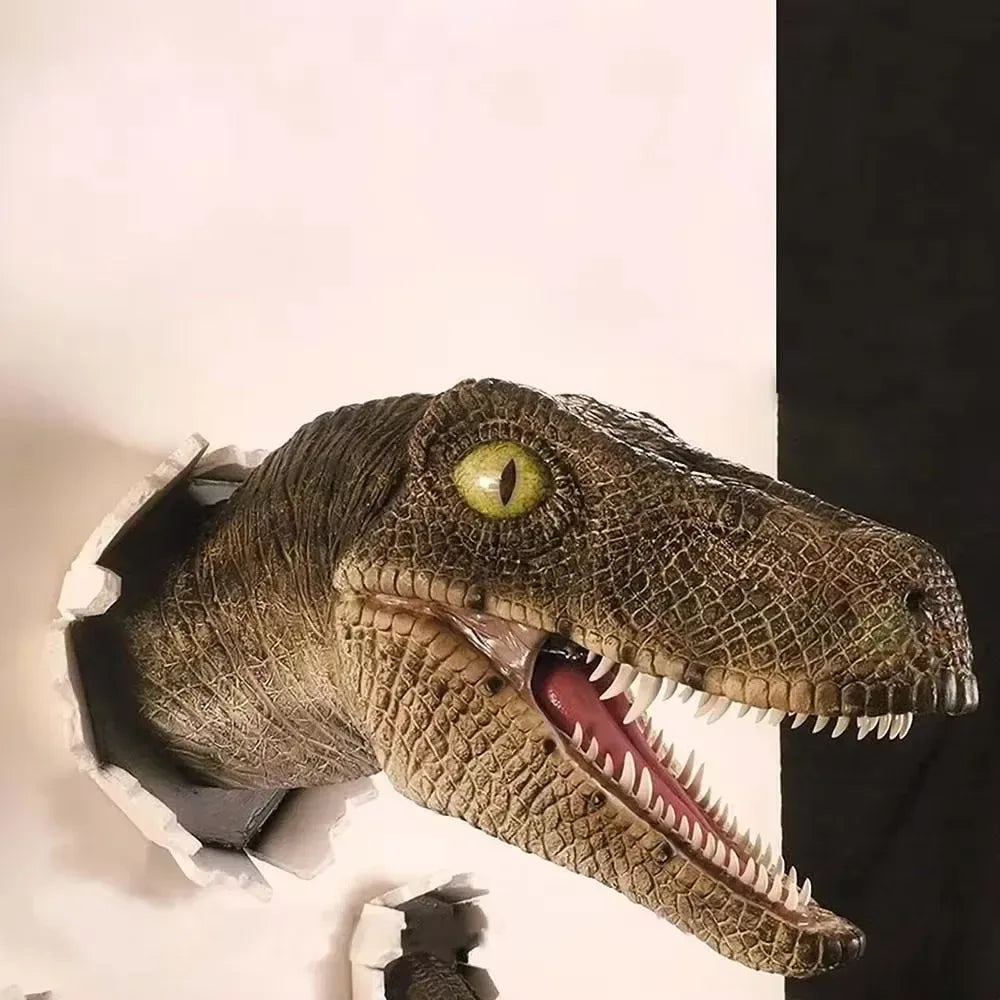 3D Dinosaur Wall Sculpture – T-Rex Breakthrough Wall Decor with Claws - 
