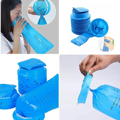 Disposable Vomit Bags with Snap Ring 1000ml Leak-Proof Emesis Bags - 5 Pcs