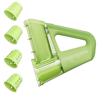 Electric Cheese Grater & Salad Maker 40W Portable Rotary Slicer with 4 Blades - Green