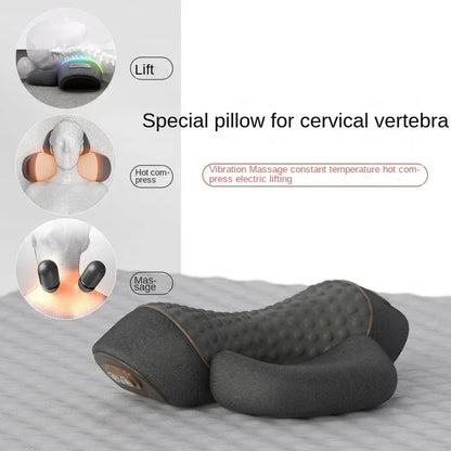 Electric Neck Massager & Heating Pillow Cervical Traction Vibration Massager - Hot-Massage