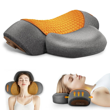Electric Neck Massager & Heating Pillow Cervical Traction Vibration Massager - Hot-Massage