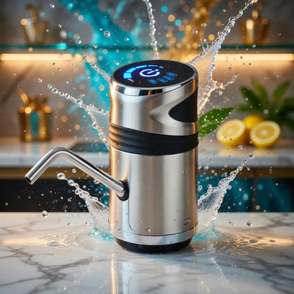 Electric Water Bottle Pump – USB, Child Lock, One-Touch