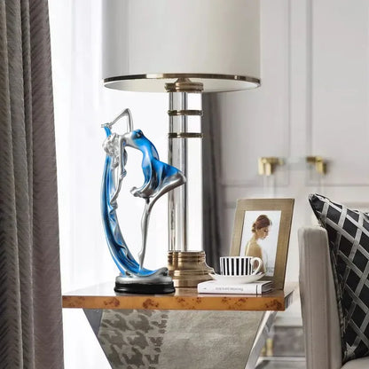 Elegant Dancer Sculpture – Contemporary Resin Art Accent - Blue