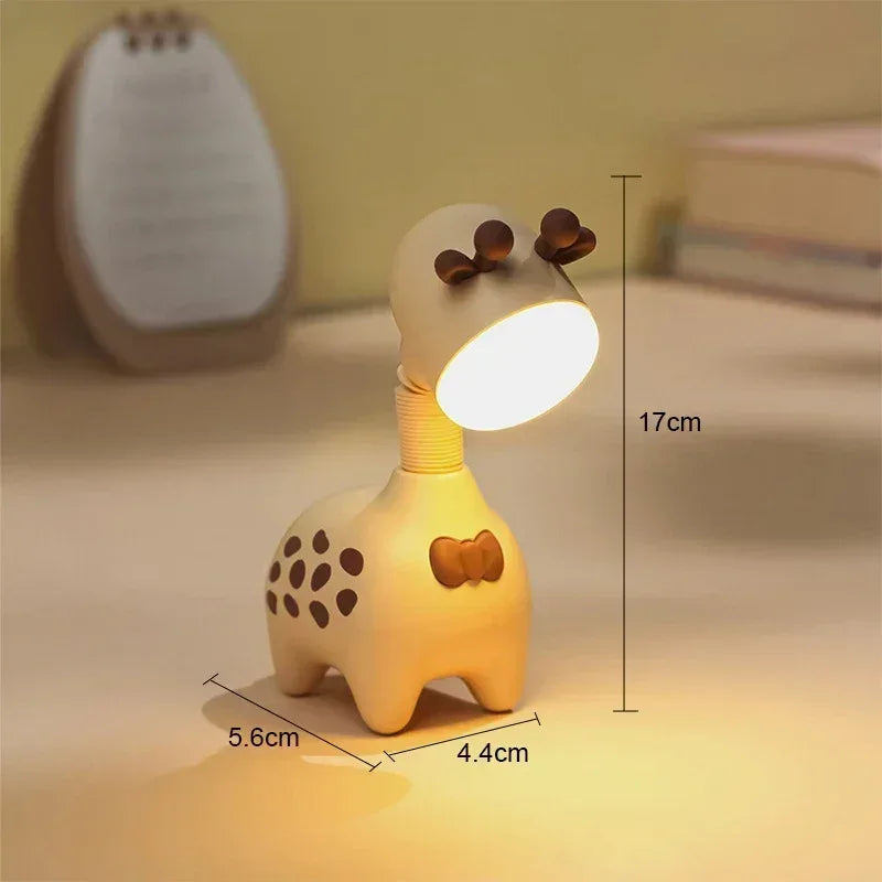 Flexible Giraffe LED Night Light Rechargeable Portable Desktop Lamp - Beige