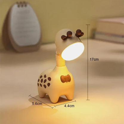 Flexible Giraffe LED Night Light Rechargeable Portable Desktop Lamp - Beige