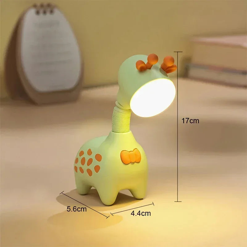 Flexible Giraffe LED Night Light Rechargeable Portable Desktop Lamp - Green