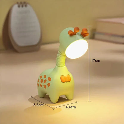 Flexible Giraffe LED Night Light Rechargeable Portable Desktop Lamp - Green