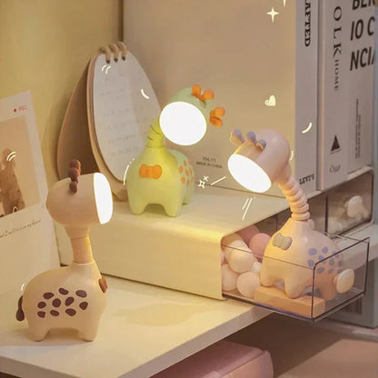 Flexible Giraffe LED Night Light Rechargeable Portable Desktop Lamp - Pink