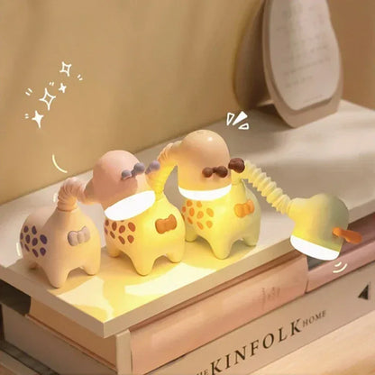Flexible Giraffe LED Night Light Rechargeable Portable Desktop Lamp - Pink