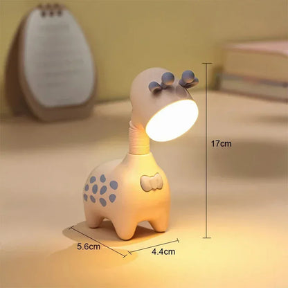 Flexible Giraffe LED Night Light Rechargeable Portable Desktop Lamp - Pink