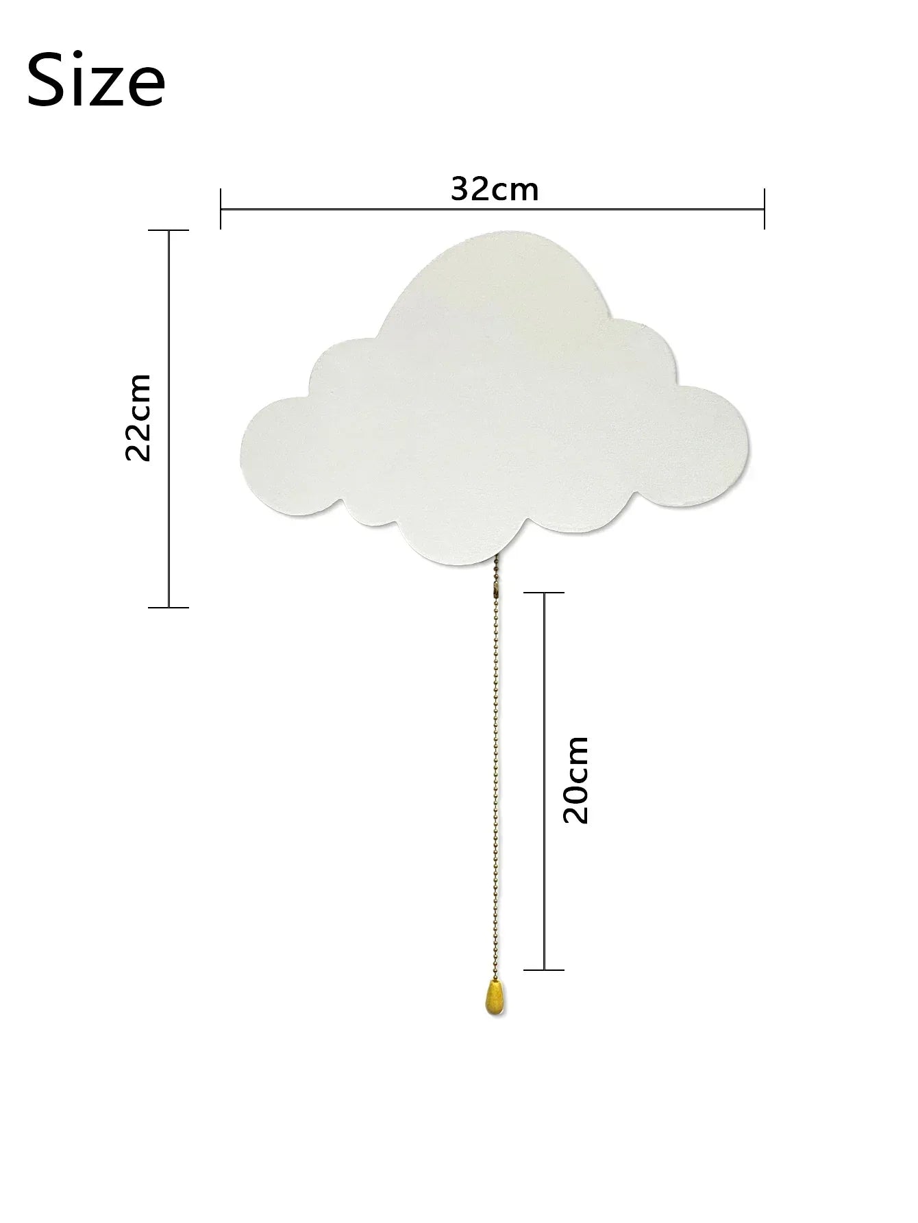 Floating Cloud Wall Lamp Wooden Battery-Operated Nursery Night Light - Cloud