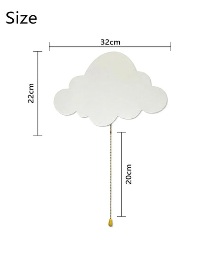 Floating Cloud Wall Lamp Wooden Battery-Operated Nursery Night Light - Cloud
