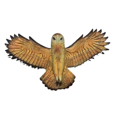 Flying Owl Wall Sculpture – Handcrafted Resin Statement Art - 