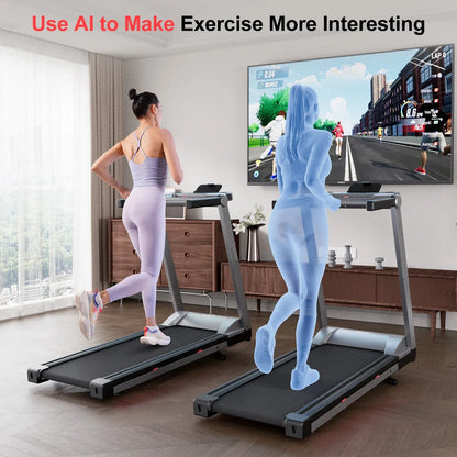 3.5HP Foldable Incline Treadmil 350LB Capacity Smart App Walking Pad - Ninjanew