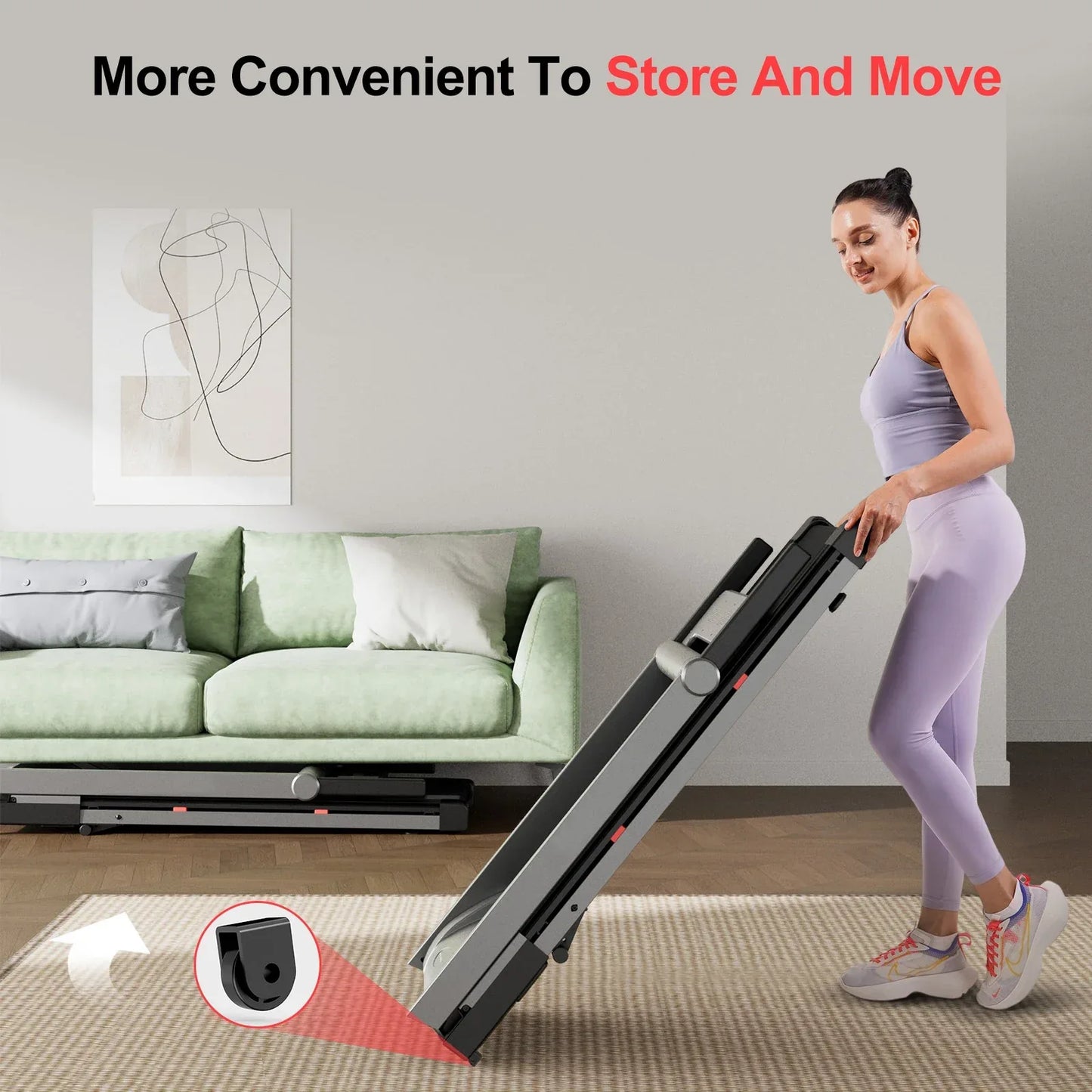 3.5HP Foldable Incline Treadmil 350LB Capacity Smart App Walking Pad - Ninjanew