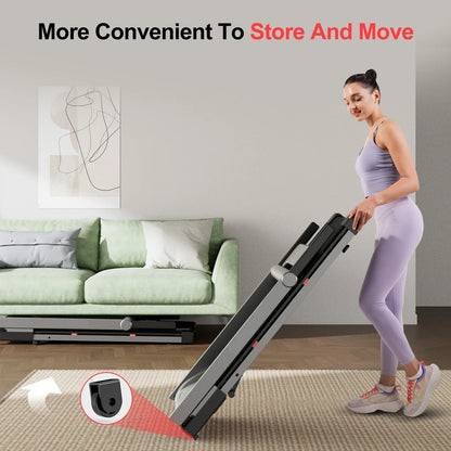3.5HP Foldable Incline Treadmil 350LB Capacity Smart App Walking Pad - Ninjanew