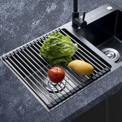 Foldable Roll-Up Sink Drain Rack Multipurpose Dish & Vegetable Drying Mat - S