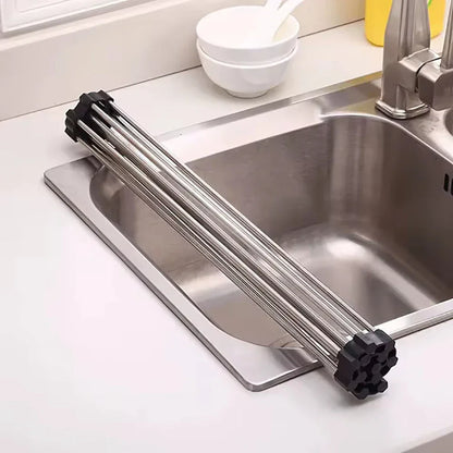 Foldable Roll-Up Sink Drain Rack Multipurpose Dish & Vegetable Drying Mat - S