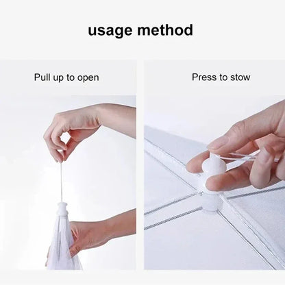 Folding Mesh Food Cover Washable Pop-Up Insect-Proof Umbrella Dish Tent - 2pc / 43x43x22cm