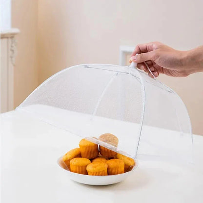 Folding Mesh Food Cover Washable Pop-Up Insect-Proof Umbrella Dish Tent - 2pc / 43x43x22cm