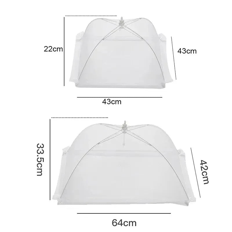 Folding Mesh Food Cover Washable Pop-Up Insect-Proof Umbrella Dish Tent - 2pc / 43x43x22cm