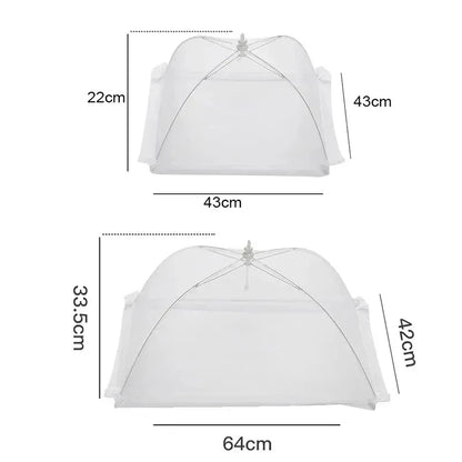 Folding Mesh Food Cover Washable Pop-Up Insect-Proof Umbrella Dish Tent - 2pc / 43x43x22cm