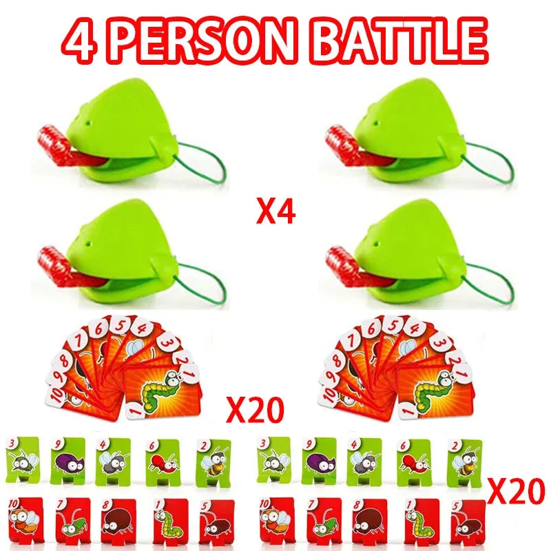 Frog Lizard Mask Tongue Game Interactive Family Party Board Game & Toy - 4 Person Battle