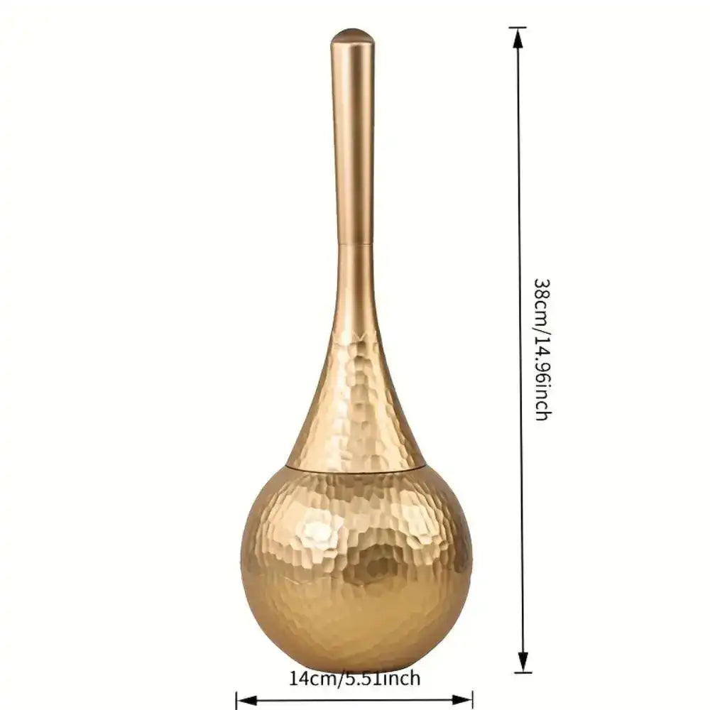 Gold decorative  brush with dimensions on a white background