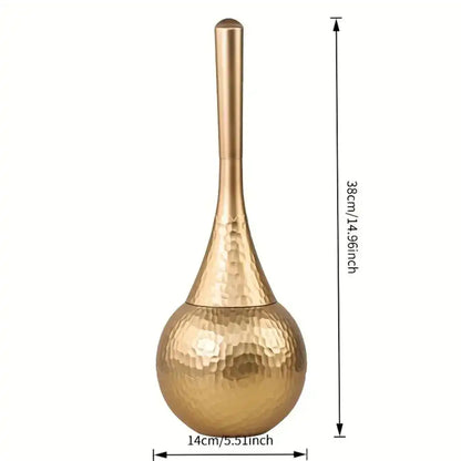 Gold decorative  brush with dimensions on a white background