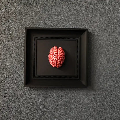 Gothic Steampunk Brain Wall Art – 3D Framed Brain Sculpture Decor - 