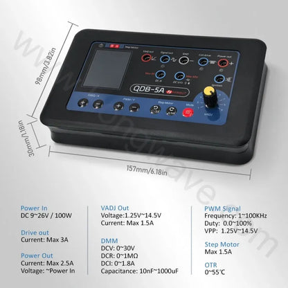QDB-5A Automotive Actuator Tester with Oscilloscope, Multimeter, PWM Signal Generator & Ignition Coil Driver