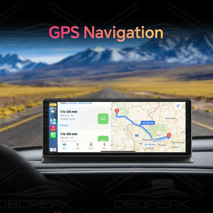 11.3" 4K Dual Lens Car DVR Dash Cam with Wireless CarPlay & Android Auto, GPS, 5G WiFi, FM & AUX