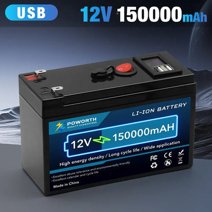 High-Quality 12V 150Ah Lithium Battery with Smart BMS, Deep Cycle for Solar, RV, Marine & Off-Grid