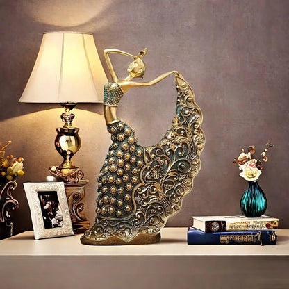 Luxury Abstract Dancer Sculpture – Modern Gold Accent Art Figurine