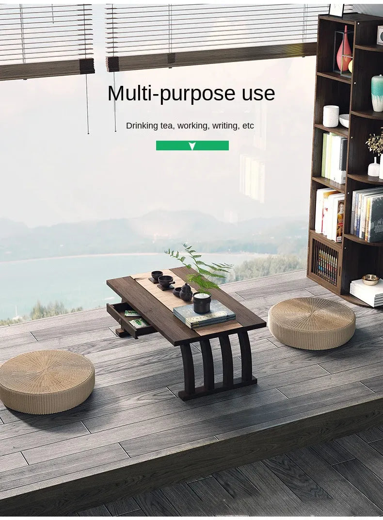 Foldable Low Tea Table Japanese Tatami Bay Window Small Table/Kang Table