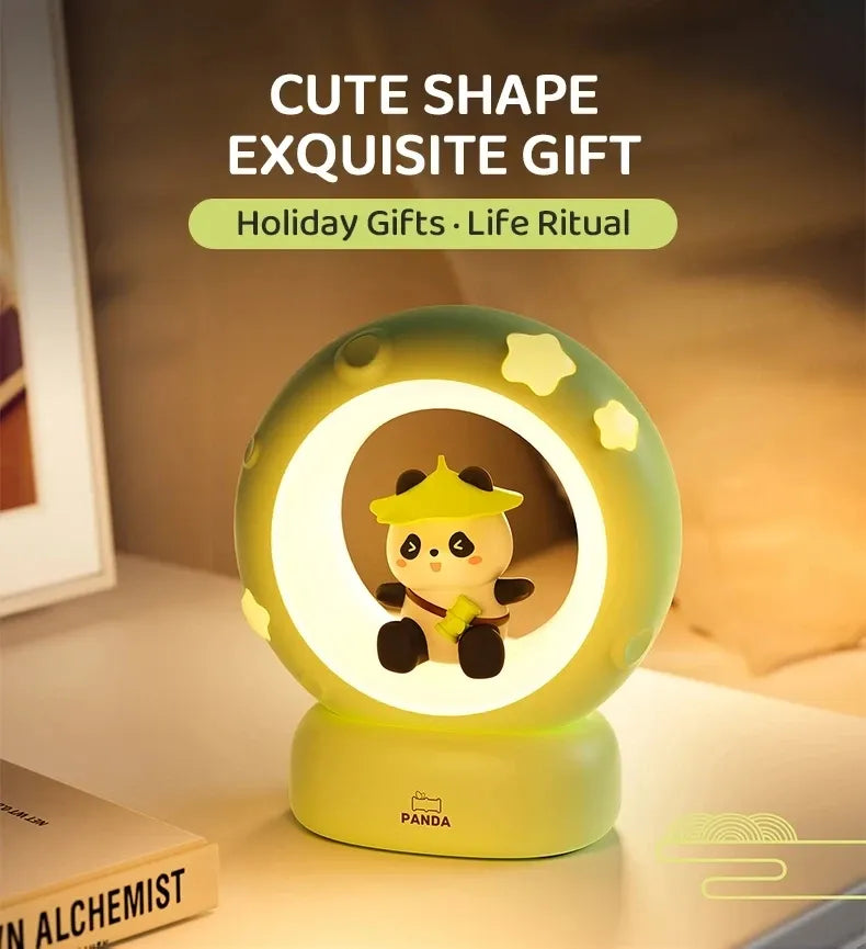 Cute Moon Rabbit LED Night Light USB Rechargeable Touch Sensor Lamp